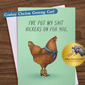 Cowboy Chicken Encouraging Greeting Card