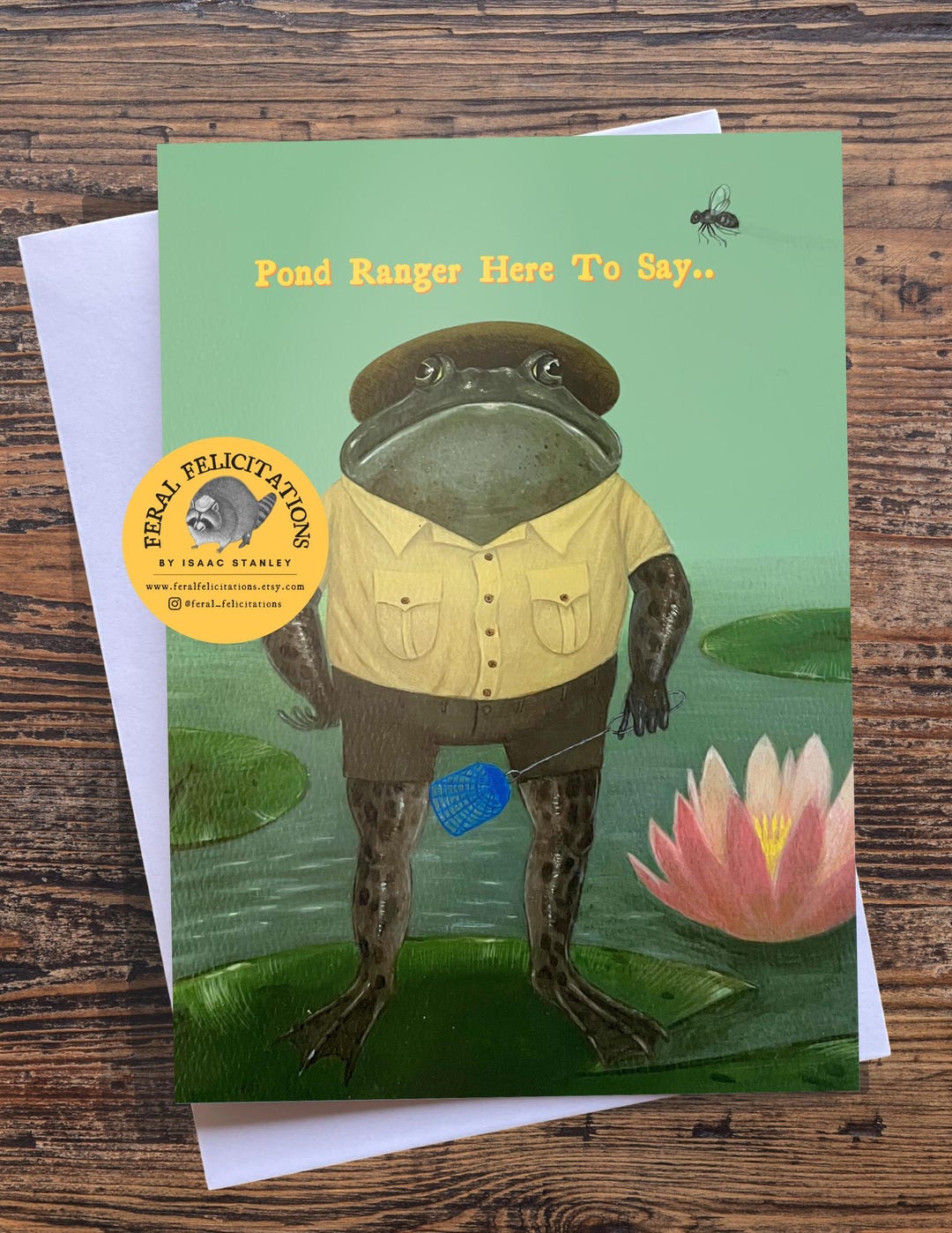 Greeting Card Park Ranger Frog - Original by Feral Felicitations - Etsy