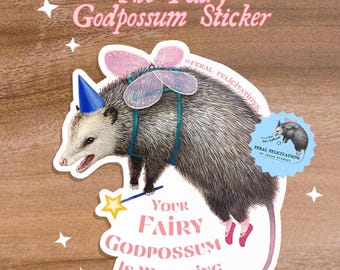 Fairy God Possum Sticker Decal