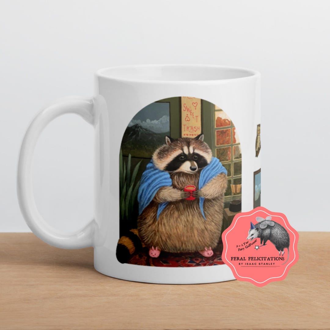 Cozy Cottage Raccoon Mug - Etsy
