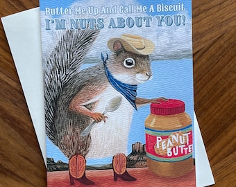 Squirrel Cowboy Greeting Card - Original Art by Feral Felicitations