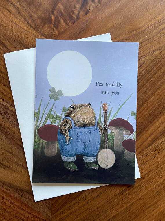 Toad Totally into you romantic Card - Original by Feral Felicitations