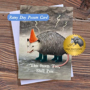 Possum Sympathy Get Well Card - Original Art by Feral Felicitations