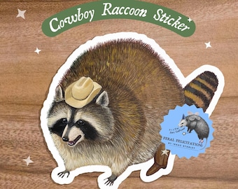 Cowboy Raccoon Decal