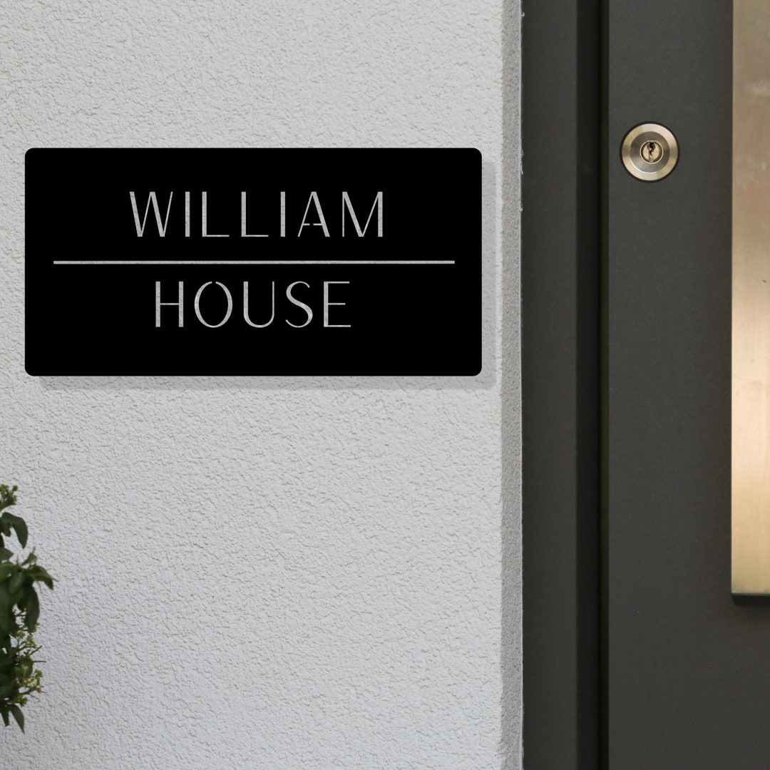 Custom Metal Name Sign, Modern Custom House Sign, Personalized Last ...