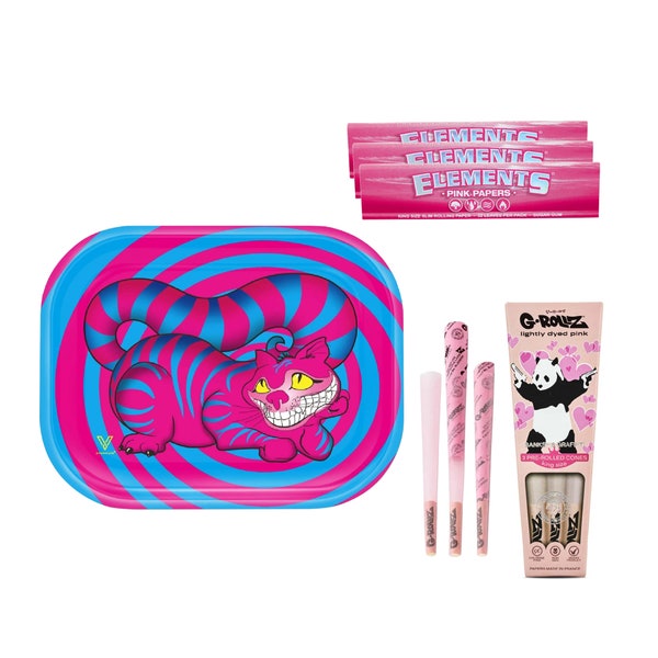 Rolling Tray Set for Girls Stoner Kit Pink for beginners womens and her
