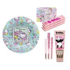 Set di posacenere per ragazze Hello Kitty Stoner Kit rosa, regalo per fumatori con cartine