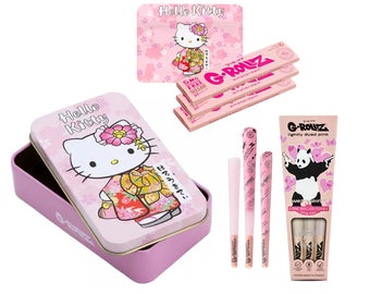 Metal Box Hello Kitty Kimono Stoner Kit Pink für Anfänger, Mädchen, Frauen und Sie