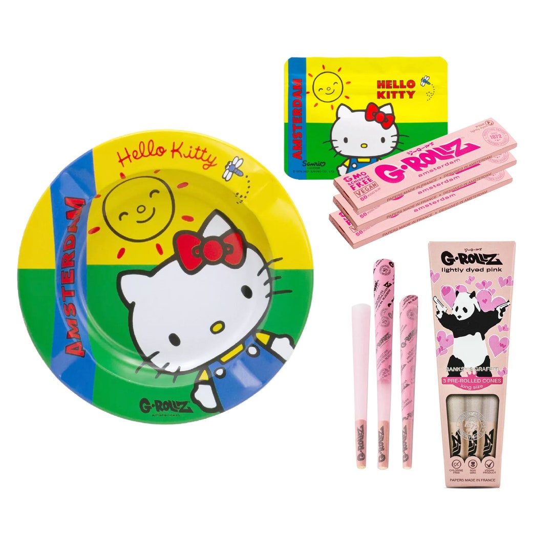 ashtray-set-for-girls-hello-kitty-kit-pink-gift-for-stoners-etsy