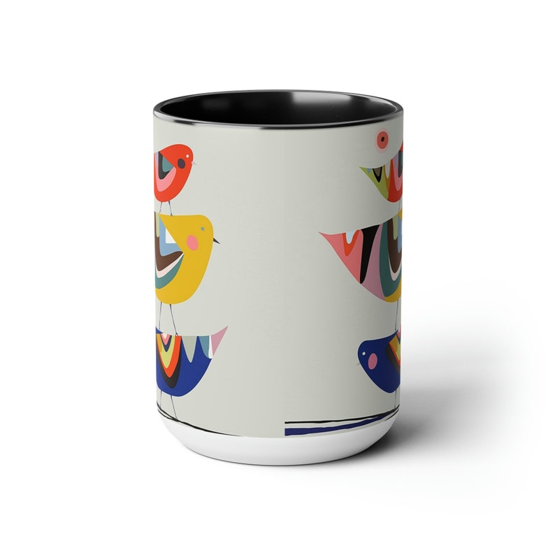Taza para amantes de las aves, regalo para observadores de aves, regalo para amantes de la naturaleza, regalo para mamá, regalo para amantes de las aves, aves ilustradas, similar a las garzas. imagen 6