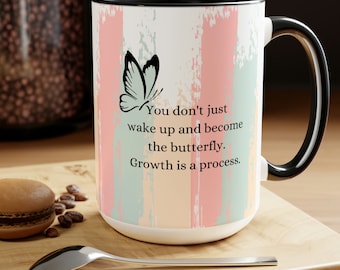 Trust The Process Mug Set, Butterfly Mug, Monarch Butterfly Coffee Mug, Inspirational Mug, Motivational Quotes, Positive Affirmation Mug