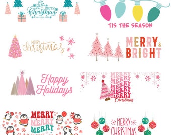 Skurrile Pink Holiday Digital Design Kollektion - 8er Set
