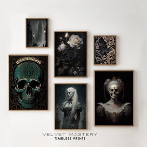 Dark Academia Wall Art Home Decor Entryway Wall Decor Wall Gallery Set of 6 | 6F 001