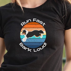 Collie Run Fast Bark Loud Hundeshirt - Agility oder FastCAT Geschenk - Geschwindigkeit Sport Tee für Hundeführer & Trainer Hundesport Wettbewerb Gehorsam