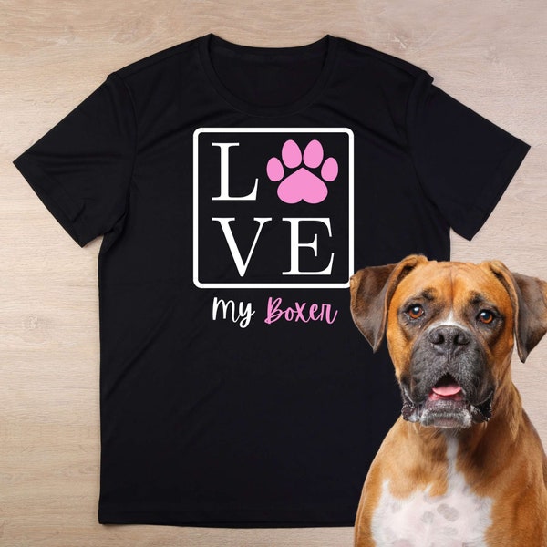Boxer dog mom Love my Boxer dog shirt for pure bred dog lover owner trainer breeder new puppy bulldog mom gifts men women bestie