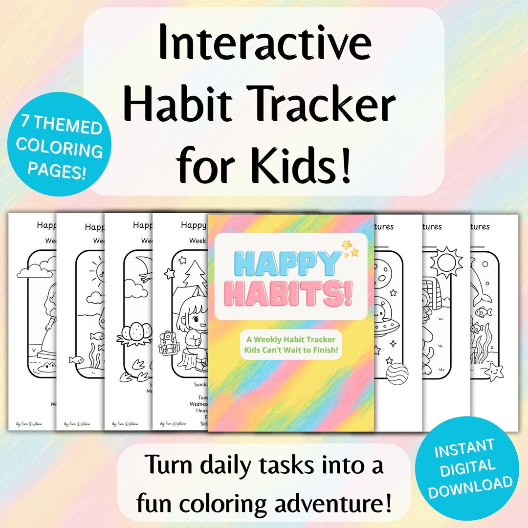 Kids Habit Tracker Printable | Routine Chart for Kids | Daily Chore ...