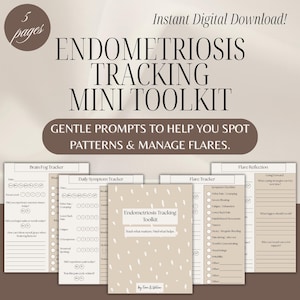 Endometriosis Tracker Printable | 5-Page Symptom & Flare Log | Chronic Illness Planner | Instant Download | Boho Health Journal
