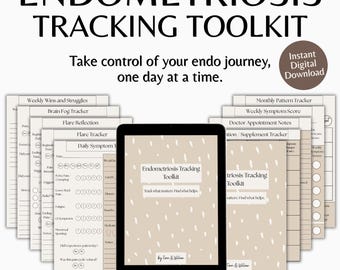 Registro de síntomas de endometriosis para imprimir / Guía de autoayuda para mujeres con endometriosis (imprimible) / Diario de salud digital Goodnotes / Registro de dolor crónico para mujeres
