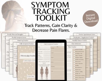Fibromyalgia Symptom Tracker | Chronic Pain & Flare Up Log | Fibro Support Journal | Printable PDF Instant Download
