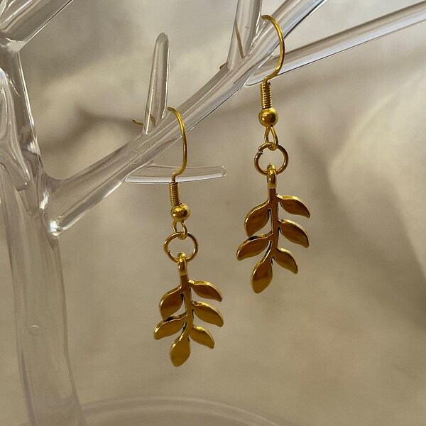 Leaf Branch Dangle Earrings