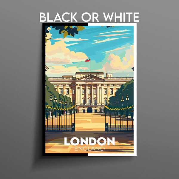 Royal Majesty: Buckingham Palace - Digital Print of Iconic Landmark, Regal Architecture, British Royalty, Historic Decor