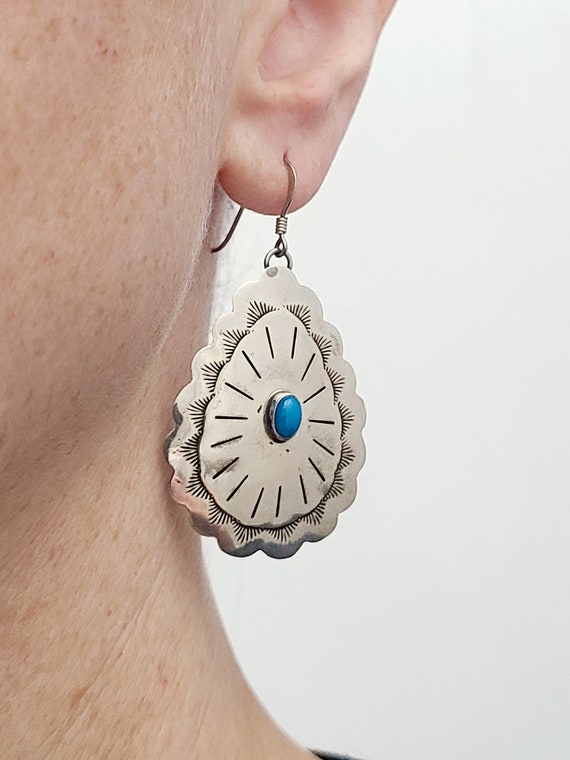 Southwest-style Sterling Silver & Turquoise Earrin