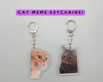 Keychain Viral Cats Talking  - Cute Couple - Couple Matching Pendant Charm Keyring- Gift for gf for her - Matching keychain - Couple Gift