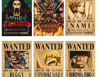 One P. - Anime Manga Poster Canva  - Gifts for Him - Gifts for Her - Wanted Posters - Action Figures Vintage Wall Decoration Poster Toys