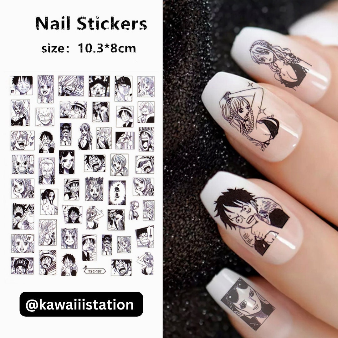 Anime Nail Stickers 3D Back Glue Selfadhesive Nail Art Nail Sticker