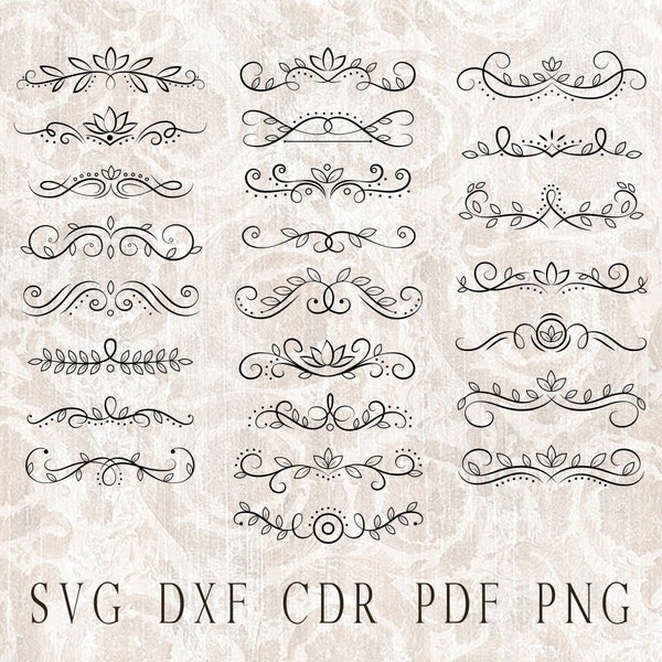 Vintage set SVG / Vintage ornament / Vintage clipart / Vintage Brush svg / digital download / Vintage vector decor / Vintage ornament cut