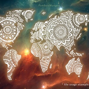Weltkarte Zentangle / Zentangle svg / SVG-Dateien für Cricut / Welt Silhouette / Welt Vektor Clipart / Weltkarte SVG-Datei Sofortiger download