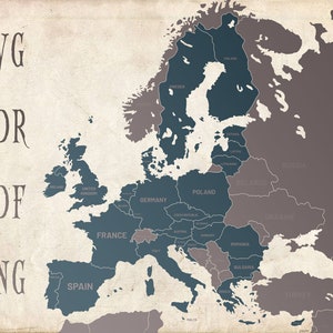 Arquivos vetoriais da Europa / Europa svg / Países europeus svg / mapas de contorno Europa / Europa PNG / Arquivos de corte da Europa / Silhueta da Europa