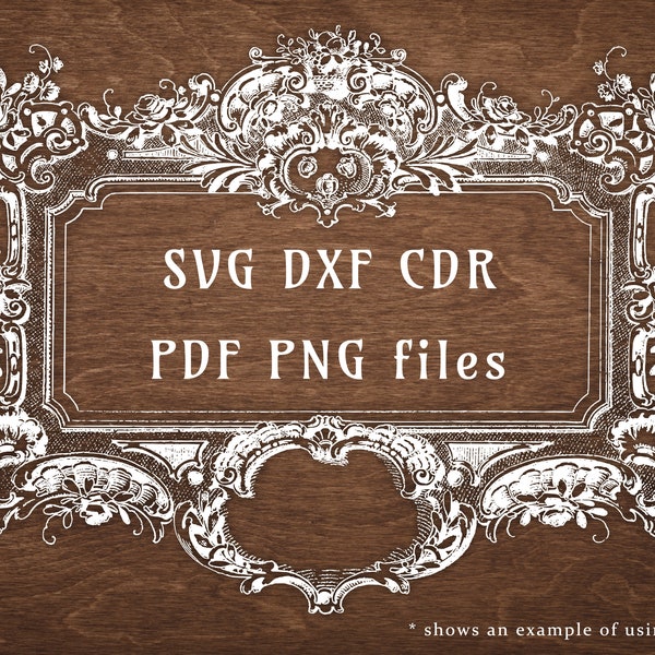 vintage frame Vector files / vintage frame svg / Baroque Frame / vintage Clipart / Antique frame /For invitations /Svg file Instant download