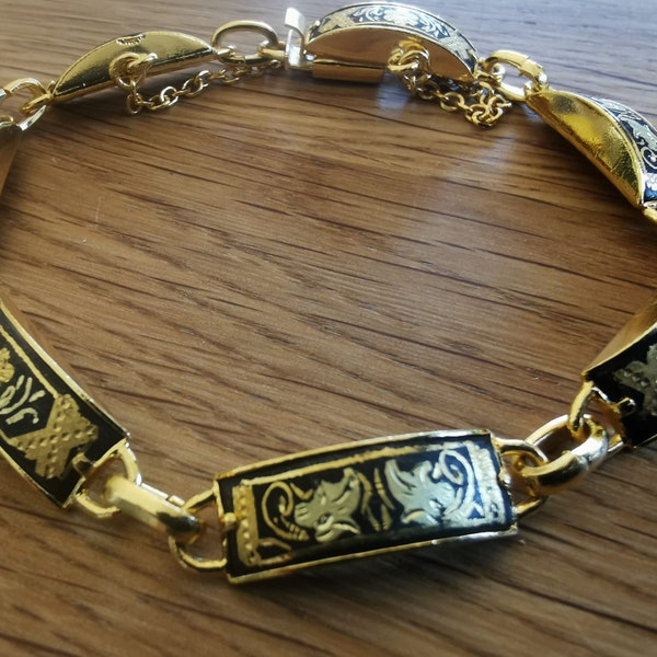 Vintage! Wunderschönes Toledo-/Damaszener-Armband, goldfarben mit den berühmten Ornamenten
