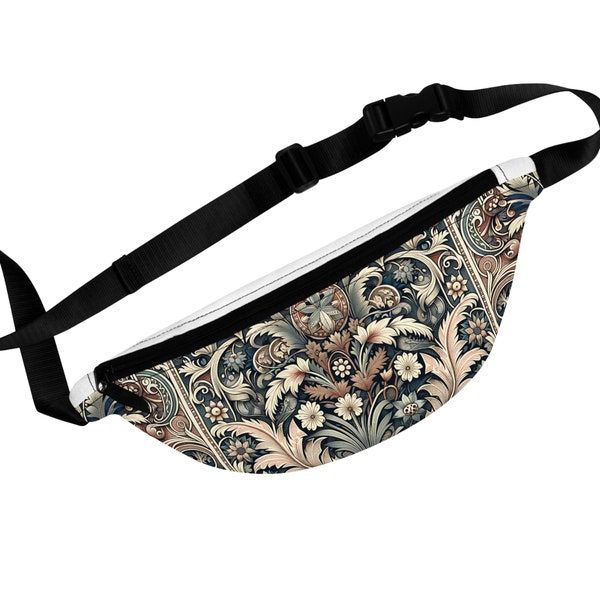 Morris & Co Inspired Floral Tapestry Waist Pack - Art Nouveau Fanny Pack Bag, Inspired by William Morris, Floral Bag, Gift Bag