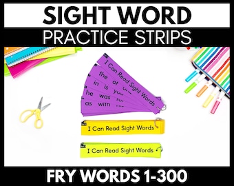 Sight Word Practice Strips - Fry Words 1-300