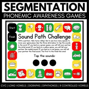 Segmenting Words Phonemic Awareness Brettspiele für Alphabetisierungszentren
