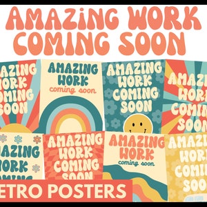 Amazing Work Coming Soon Posters - Retro Back to School Bulletin Board