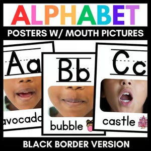 Alphabet Posters with Mouth Formation Photos | Science of Reading Classroom Decor