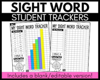 Fry Sight Words Student Tracker 1-300 (Editable Version)