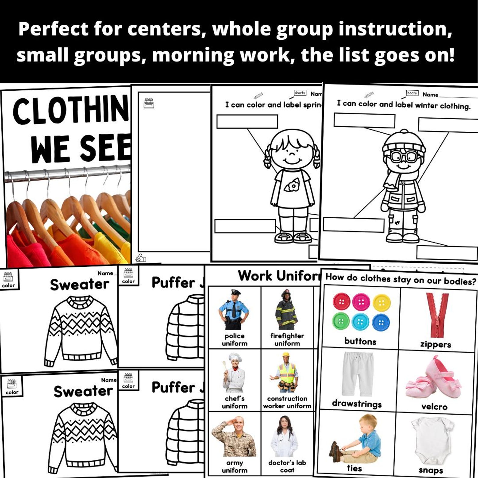 Clothes Study Bundle Creative Curriculum - Etsy