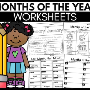 Months of the Year Printables - Kindergarten Morning Work