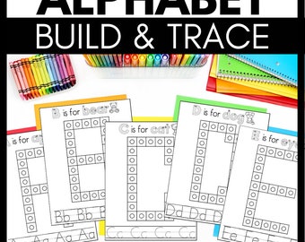 Alphabet Tracing and Building Activity Mats for Literacy Centers