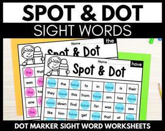 Sight Word Practice Fry Words 1-100 - Dot Marker Pages