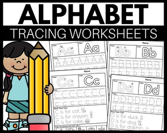 Alphabet Tracing Worksheets – Letter Sounds, Preschool Kindergarten (Printable)