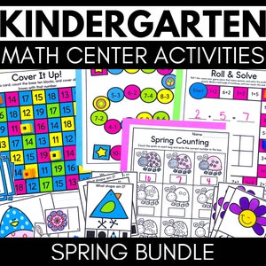 Kindergarten Math Activities and Games for SPRING Math Centers