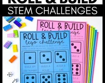 Roll & Build STEM Challenges | 48 Building Brick Task Cards