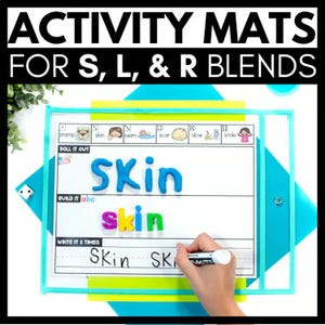 S Blends L Blends R Blends Activity Mats for Kindergarten Literacy Centers