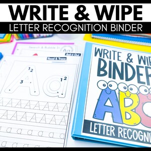 Hojas de trabajo de reconocimiento de letras para Binder - Actividades del alfabeto