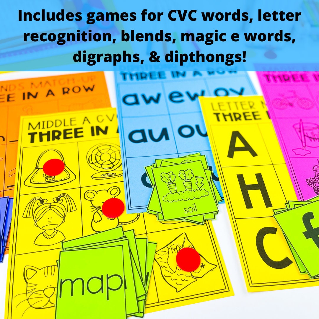 phonics-games-for-kindergarten-literacy-centers-3-in-a-row-games-etsy